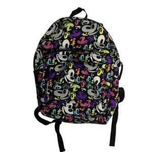 Disney Parks Mickey Mouse Faces Neon Pop Art Nylon Backpack